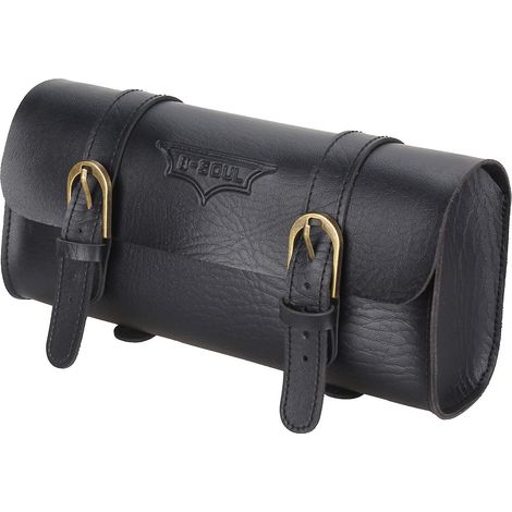 Sacoche arrière de voyage latérale en cuir PU pour moto, avec 2 sangles de fixation (1/5)