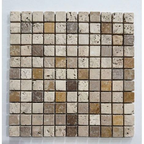 Mosaico - ALBEDO PIERRE - AL-242 - Travertino Invecchiato - 30,5x30,5 cm - Resistente e Autentico