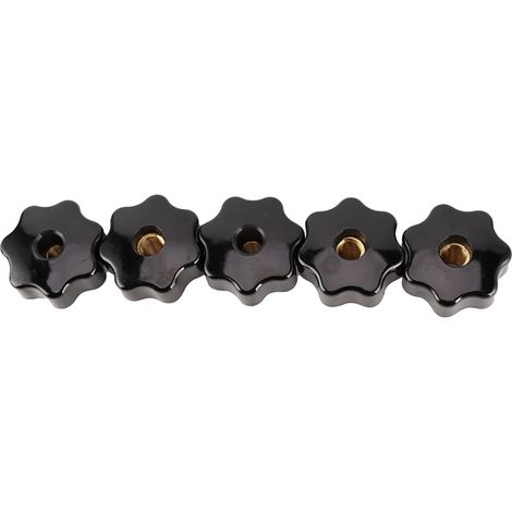 Lot de 5 écrous à filetage femelle pour équipement industriel, 7 trous traversants en étoile CM12x50 (1/5)