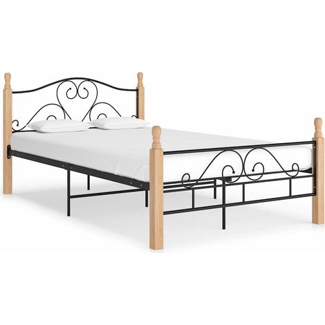 Estructura de cama sin colchón metal negro 120x200 cm (1/5)