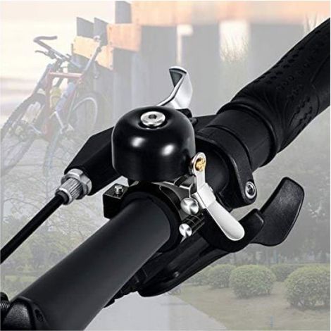 Sonnette Vélo - Laiton - 90 dB - Compatible Guidon 22,2 à 31,8 mm - Pour VTT et Vélo Route - Enfants et Adultes - Unité (1/4)