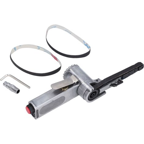Lijadora de banda neumática con entrada de 1/4", herramienta neumática para trabajar metales, kit de pulido y lijado de 10 mm. (1/5)