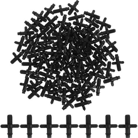 100 Pieces Drip Irrigation Connector Barbed Connector for PVC Rigid Pipes, Compatible 4/7 MM Micro-Tube, for Lawn and Garden Vegetable Garden (1/5)