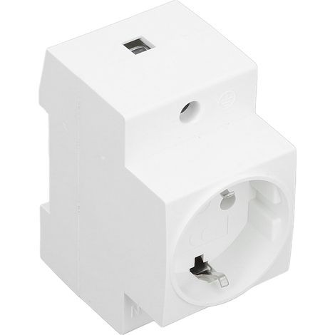 Prise femelle à encastrer pour rail DIN avec contact de terre, raccordement 250V AC 10/16A, pour tableau de distribution électrique, norme UE (1/5)