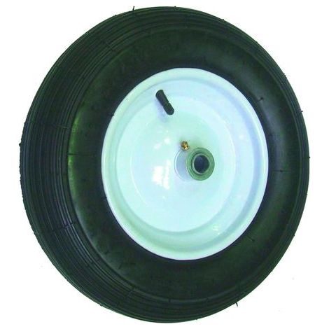 1 ruota in acciaio con pneumatico 4.80 x 400 x 8, diametro 380 mm, mozzo 106 mm, per rimorchi (1/5)