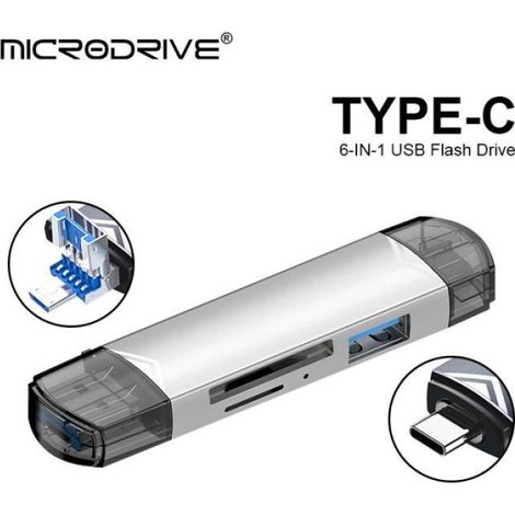 Lecteur De Carte SD - Adaptateur OTG USB 3.0 Type C Micro USB - Compatible Smartphone Ordinateur - Capacité Max 512 Go - Aluminium - 1 Pièce