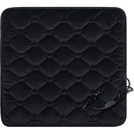 Coussin chauffant carré pour siège de voiture avec housse en peluche, coussin chauffant 12V (1/5)