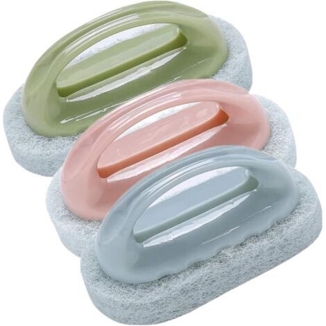 Set di 3 spazzole per la pulizia di casa, cucina, bagno, vasca da bagno, piastrelle, pareti e pavimenti - Spazzola decontaminante per la casa, spugna magica, spazzola per vasca da bagno (1/5)
