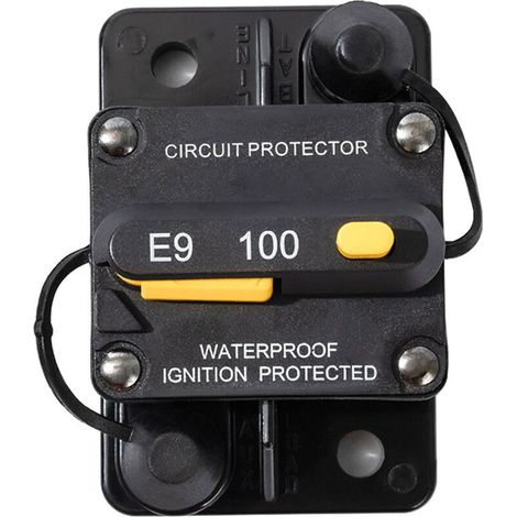 Disjoncteur, 100A Navire Etanche Réarmement Manuel Disjoncteur avec Interrupteur à Bascule pour Camions Autobus Véhicules Bateaux (1/4)