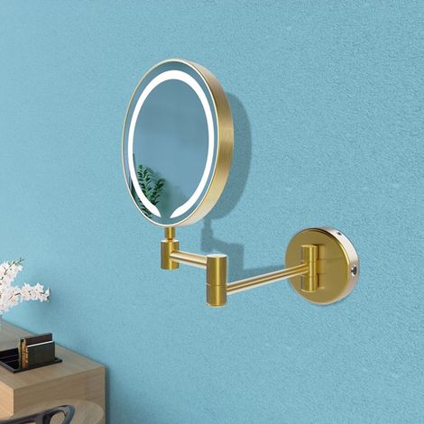 Signature Evelyn Round LED Cosmetic Bathroom Mirror - Brushed Brass (1/3)
