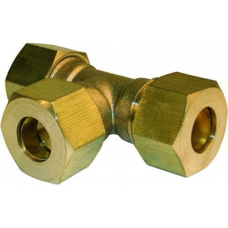 Doppelkonischer T-Verbinder aus Messing D.10 für Kupferrohr CENTRALE BRICO