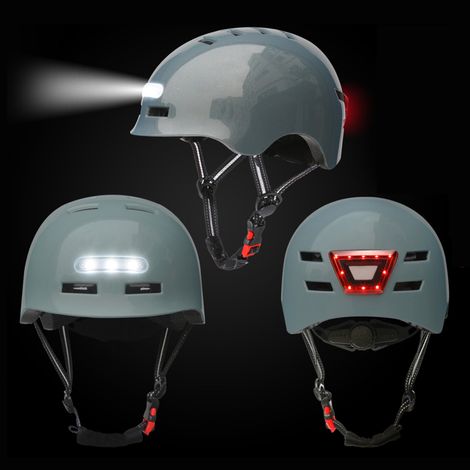Casque de vélo LED avec éclairage, rechargeable par USB, avec voyant lumineux pour draisienne, trottinette, cyclisme nocturne et escalade. (1/5)