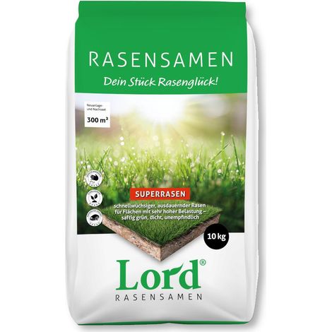 Lord® Rasensamen Superrasen 10 kg Familienrasen Sportrasen Spielrasen Universal (1/2)