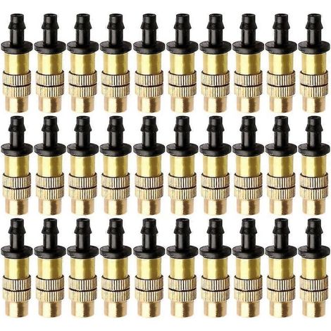 50pcs Irrigation System Copper Nozzle Adjustable Spray Nozzle Garden Greenhouse Watering Nozzle-FCY