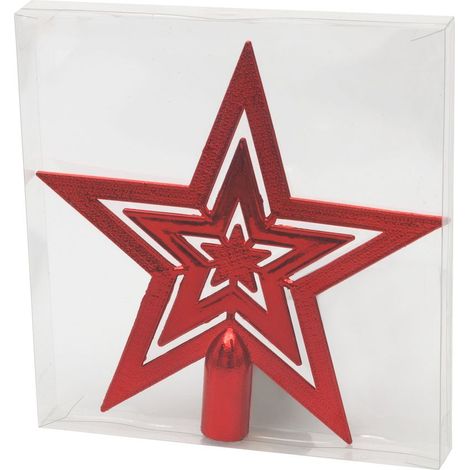 Dekoration MagicHome Weihnachten, 1 Stk., 20 cm, Stern, rot, für Weihnachtsbaum (1/3)
