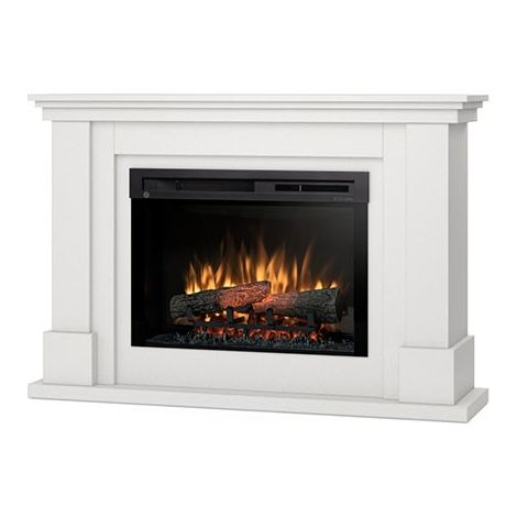 Caminetto Elettrico da pavimento A Libera Installazione A LED - 26" - Bianco opaco - 120 x 82 x 31 - LUENA