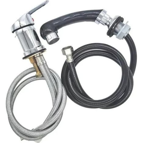 de Remplacement de Robinet de Tuyau de Douche de Poignée de Tuyau D'Eau Chaude et Froide de Lavabo de Shampoing de Salon de (1/4)