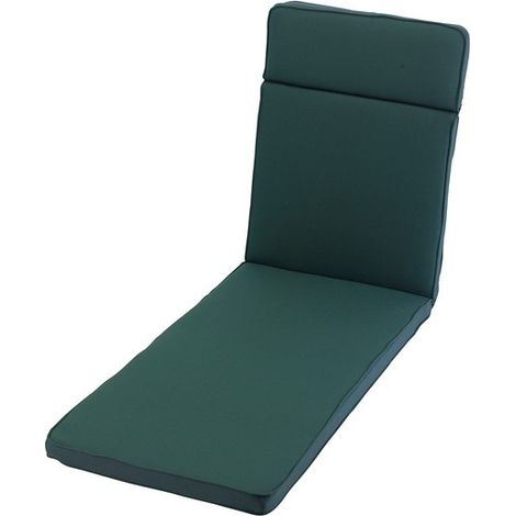 Sun Lounger Outdoor Garden Furniture Cushion - L198 x W60 cm - Forest Green