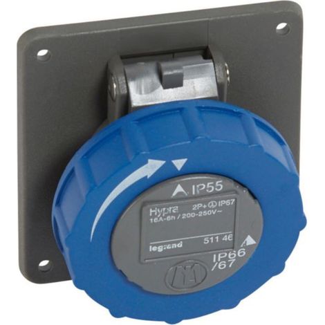 Prise à entraxes unifiés Hypra IP66/67-55 - 200V à 250V - 2P+T - plastique - LEGRAND (1/5)