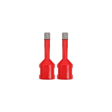 Forets Diamant 2 Pièces 8mm Trépans de Forage avec Filetage M14 pour Perçage à sec en Porcelaine Carrelage Granit Marbre (1/4)