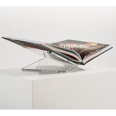 Support inclinable pour livre de cuisine ou table basse - Plexiglas transparent - 35 x 24 cm - Support en croix - Support de luxe pour livre de cuisine - Transparent - 35 x 24 cm (1/3)