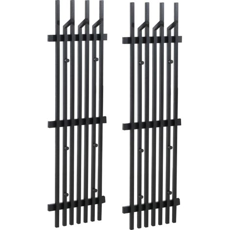 MCA 2er-Sets Garderobenpaneel HHG-394, Wandgarderobe Garderobenleiste, Massiv-Holz 135x40cm Eiche schwarz (1/5)