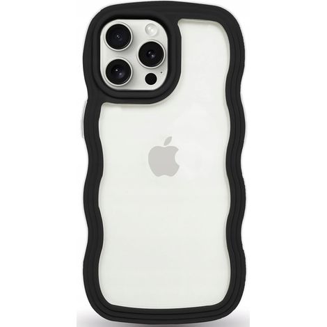 Funda negra de silicona con diseño de ondas para iPhone 14 Pro Max (1/3)