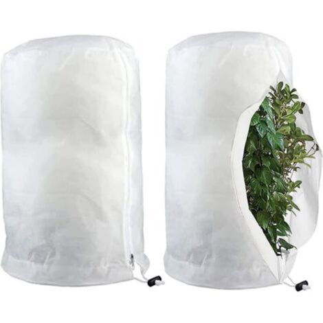 2pcs Protection hivernale pour plantes Protection contre le gel Grand sac de protection hivernale pour plantes avec fermeture éclair Respirant Résistant à la déchirure Réutilisable (80 100cm) (1/4)