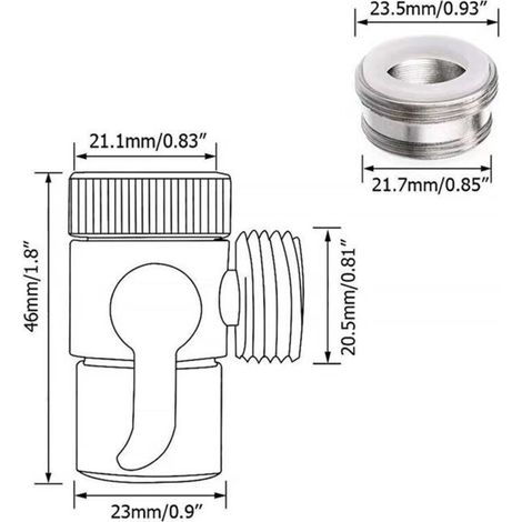 pezzi di tubo deviatore per vasca da bagno e tubo per lavatrice da vasca e adattatore per separatore di tubo per lavabo per lavatrice portatile (1/3)