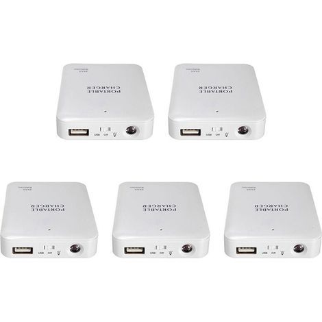 5 chargeurs USB portables batterie externe boîtier 4 piles AA pour 6 piles (1/5)