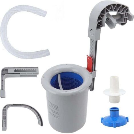 Écumoire de surface pour piscine, kit d'écumoire mural pour le nettoyage des piscines hors sol, gris (1/4)