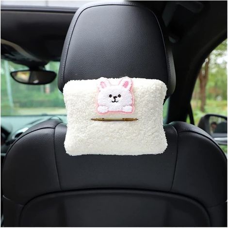 BEBUSINGOTO Boîte à mouchoirs de voiture en peluche animaux porte-papier de soie style de voiture boîte à tiroir Portable style de voiture fournitures de voiture multifonctions (1/5)