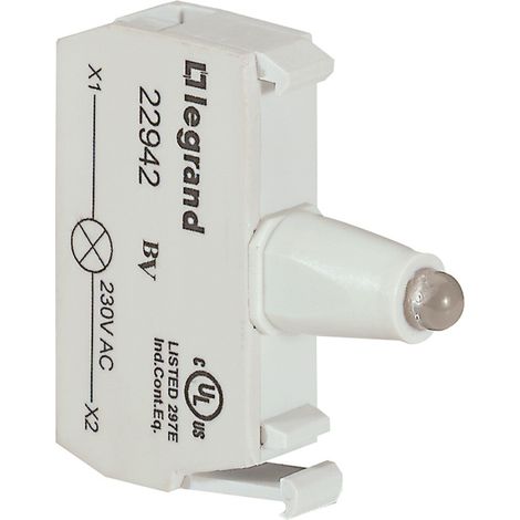Bloc pour tête lumineuse Osmoz raccordement à vis 230V vert LEGRAND 022942 (1/2)