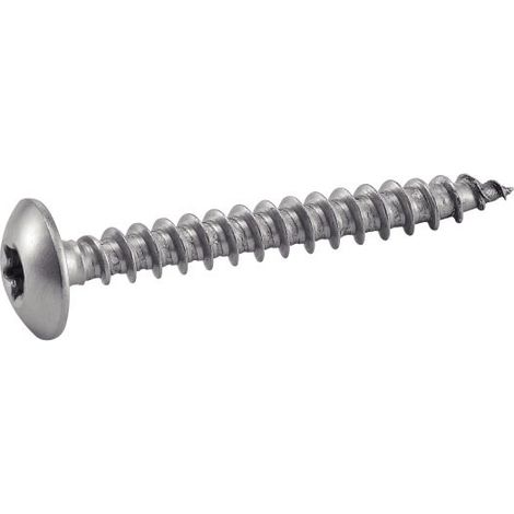 Tornillo de madera de cabeza cilíndrica grande con seis lóbulos para bisagras - Inox A4 6x50 mm - Caja de 100