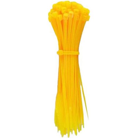 Lot de 40 serre-câbles en nylon jaune 3,6 mm x 200 mm – pour organiser les câbles et sécuriser les articles