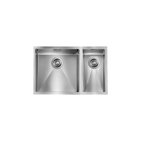 Lavello FILORAGGIATO 69X45X19 2 vasche sinistre ACCIAIO INOX (1/5)