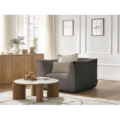BOBOCHIC - Fauteuil GIORGIA tissu bouclette Marron (1/5)