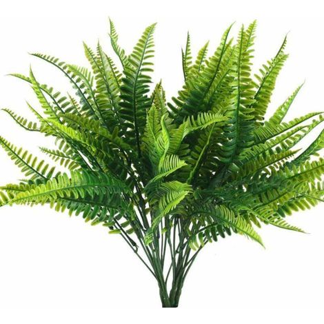 pcs Plantes Artificielles Fougère En Plein Air Imperméables Décoration pour Balcon Jardin 4 Plastique Vertes (1/5)