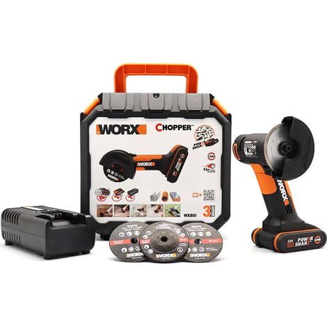 WORX WX801 Mini smerigliatrice Chopper 20 V 2,0 Ah, Nero, 1bat 4.0Ah (1/5)