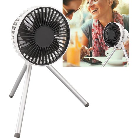 Elektrischer Stativventilator für Campingausflüge mit drei Geschwindigkeitsstufen, intelligentem Mini-Ventilator und USB-Ladefunktion. (1/5)