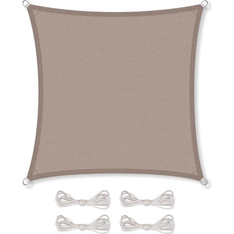 CelinaSun Sonnensegel für Garten/Balkon, atmungsaktives HDPE-Polyethylen, quadratisch 2 x 2 m, taupe (1/5)