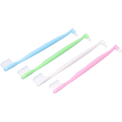 Brosse à dents orthodontique double embout (lot de 4) pour le nettoyage des dents avec appareils orthodontiques (1/5)