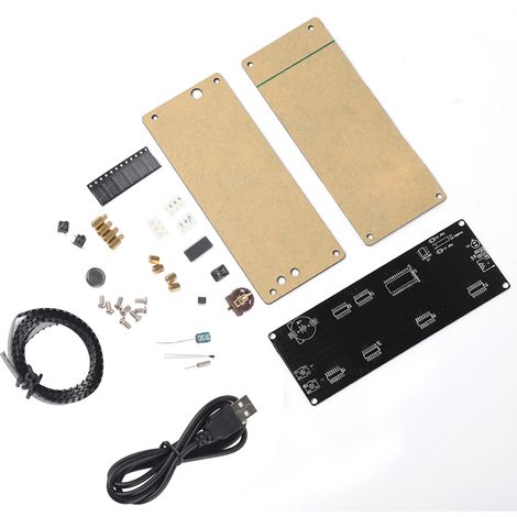 Elektronischer DIY-Uhrenbausatz (5V digital, Netzwerk) mit Temperaturanzeige, Acryloptik. (1/5)
