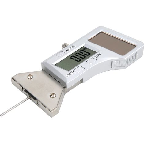 Jauge de profondeur de sculpture de pneu numérique à énergie solaire, pied à coulisse en acier inoxydable, règle de mesure de profondeur de pneu 0-25 mm 0,01 mm 0-25 mm
