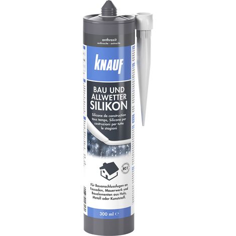 Knauf Bau- & Allwetter Silikon 300 ml anthrazit (1/2)