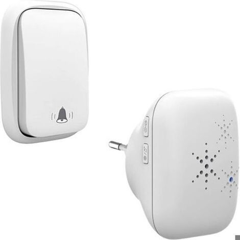Sonnette sans Fil et sans Pile Extérieur Étanche IP 65 ，Paquet de 2，Neige Pluie Humidité,blanc (1/3)