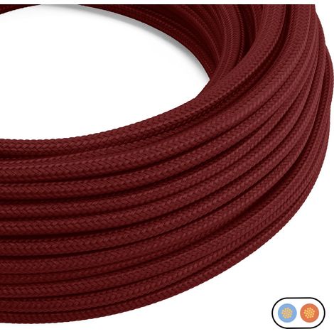 Creative-Cables Le câble électrique plat original 2x0,75 mm² (1 m, Bordeaux PM19)