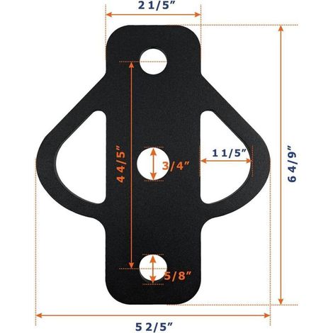 Adattatore per gancio di traino in acciaio a 3 vie con bullone per ATV, tosaerba, golf cart, carrello da giardino, trattore, sfera di traino piatta (1) (1/4)
