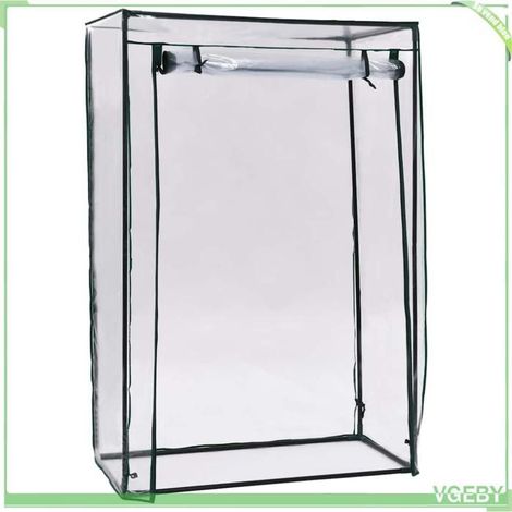 Serre à tomates - FAFEICY - 46915 - 102x52x150 cm - cadre acier tubulaire - couvercle PVC (1/5)