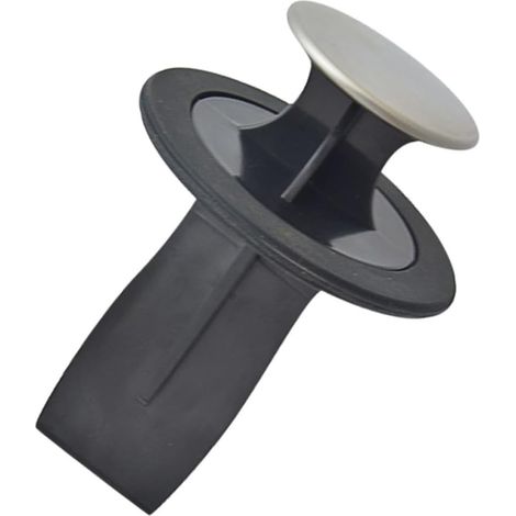 Bouchon d'évier, inox, plastique, noir (1/5)